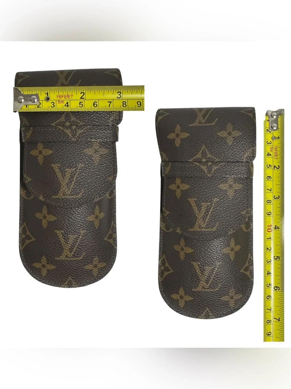 Louis Vuitton Monogram Leather & Olive Green Suede Large Sunglasses Case